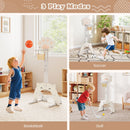 3 in 1 Kids Basketball Hoop with Basketball and Foldable Rim