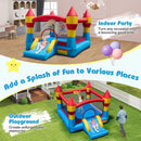 3-in-1 Kids Bouncer with Slide Large Jumping Area and Basketball Hoop without Blower by DirectDeals