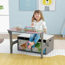 3 in 1 Kids Convertible Activity Bench with 2 Removable Fabric Bins by LJGDeals