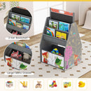 3 in 1 Kids Easel and Play Station Convertible with Chair and Storage Bins