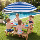 Kids Outdoor Picnic Water Sand Table with Umbrella
