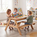 Kids Outdoor Picnic Water Sand Table with Umbrella
