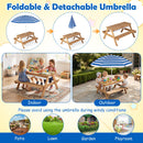 Kids Outdoor Picnic Water Sand Table with Umbrella