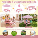 Kids Outdoor Picnic Water Sand Table with Umbrella