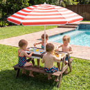 Kids Outdoor Picnic Water Sand Table with Umbrella