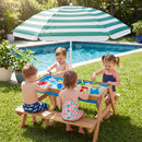 Kids Outdoor Picnic Water Sand Table with Umbrella