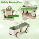 3-in-1 Kids Ride On Push Car with Rope and Storage Basket