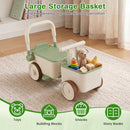 3-in-1 Kids Ride On Push Car with Rope and Storage Basket