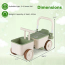 3-in-1 Kids Ride On Push Car with Rope and Storage Basket