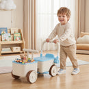3-in-1 Kids Ride On Push Car with Rope and Storage Basket
