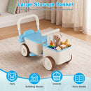3-in-1 Kids Ride On Push Car with Rope and Storage Basket