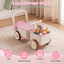 3-in-1 Kids Ride On Push Car with Rope and Storage Basket