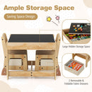 3 in 1 Kids Table and Chair Set with Removable Tabletop and 2 Storage Drawers