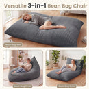 3-in-1 Convertible Bean Bag Chair with Corduroy Fabric by LJGDeals