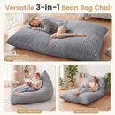 3-in-1 Convertible Bean Bag Chair with Corduroy Fabric by LJGDeals