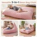 3-in-1 Convertible Bean Bag Chair with Corduroy Fabric by LJGDeals