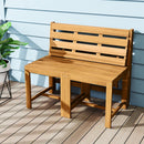 3-in-1 Outdoor Acacia Wood Loveseat Bench Furniture with Slatted Seat by LJGDeals