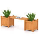 3-in-1 Outdoor Planter Box with Bench 2-Person Outdoor Bench with 2 Side Garden Beds-Orange by LJGDeals