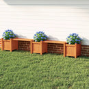 3-in-1 Outdoor Planter Box with Bench 2-Person Outdoor Bench with 2 Side Garden Beds-Orange by DirectDeals