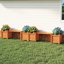 3-in-1 Outdoor Planter Box with Bench 2-Person Outdoor Bench with 2 Side Garden Beds-Orange by DirectDeals