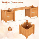 3-in-1 Outdoor Planter Box with Bench 2-Person Outdoor Bench with 2 Side Garden Beds-Orange by DirectDeals