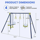 3-in-1 Outdoor Swing Set for Kids Aged 3 to 10 by DirectDeals