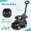 3 in 1 Push Car with Removable Handle and Guardrail for Kids 18-36 Months Old