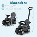 3 in 1 Push Car with Removable Handle and Guardrail for Kids 18-36 Months Old