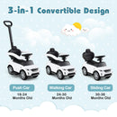 3 in 1 Push Car with Removable Handle and Guardrail for Kids 18-36 Months Old