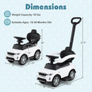 3 in 1 Push Car with Removable Handle and Guardrail for Kids 18-36 Months Old
