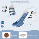 3 in 1 Toddler Slide Baby Slide Climber Playset with Basketball Hoop and Basketball by DirectDeals