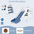 3 in 1 Toddler Slide Baby Slide Climber Playset with Basketball Hoop and Basketball