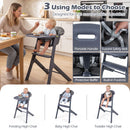 3-in-1 Washable Baby High Chair with Tray Footrest