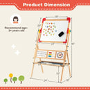 3-in-1 Wooden Art Easel for Kids with Drawing Paper Roll