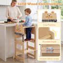 3-in-1 Wooden Kids Step Stool with Chalkboard