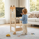 3-in-1 Wooden Kids Step Stool with Chalkboard