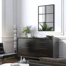 3-Layered Decorative Wall Mirror with Metal Frame for Dining Living Room-Black by LJGDeals
