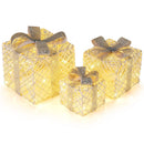 3 Pack Christmas Lighted Gift Box with 50 LED Lights and Detachable Bows by LJGDeals