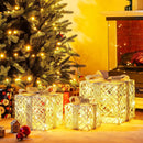 3 Pack Christmas Lighted Gift Box with 50 LED Lights and Detachable Bows by LJGDeals
