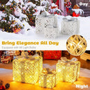 3 Pack Christmas Lighted Gift Box with 50 LED Lights and Detachable Bows by LJGDeals