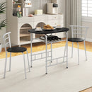 3 pcs Home Kitchen Bistro Pub Dining Table 2 Chairs Set by LJGDeals