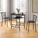 3 pcs Home Kitchen Bistro Pub Dining Table 2 Chairs Set