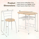 3 pcs Home Kitchen Bistro Pub Dining Table 2 Chairs Set by LJGDeals