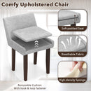 3-Piece Accent Table and Chair Set for Kitchen and Living Room-Brown & Gray
