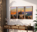 Evening Ride – Cowboy Sunset Triptych