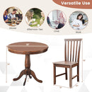 3 Pieces Wooden Dining Table and Chair Set for Cafe Kitchen Living Room by LJGDeals