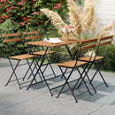 5 Piece Patio Acacia Wood Dining Set with 4 Folding Chairs-Brown by LJGDeals