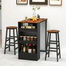 3 Pieces Bar Table Set with Storage by LJGDeals