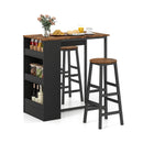 3 Pieces Bar Table Set with Storage by LJGDeals