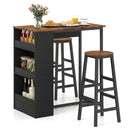 3 Pieces Bar Table Set with Storage by LJGDeals